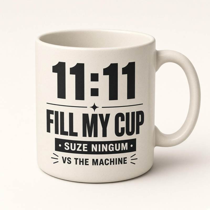 11:11 Fill My Cup — Suze Ningum vs The Machine mug
