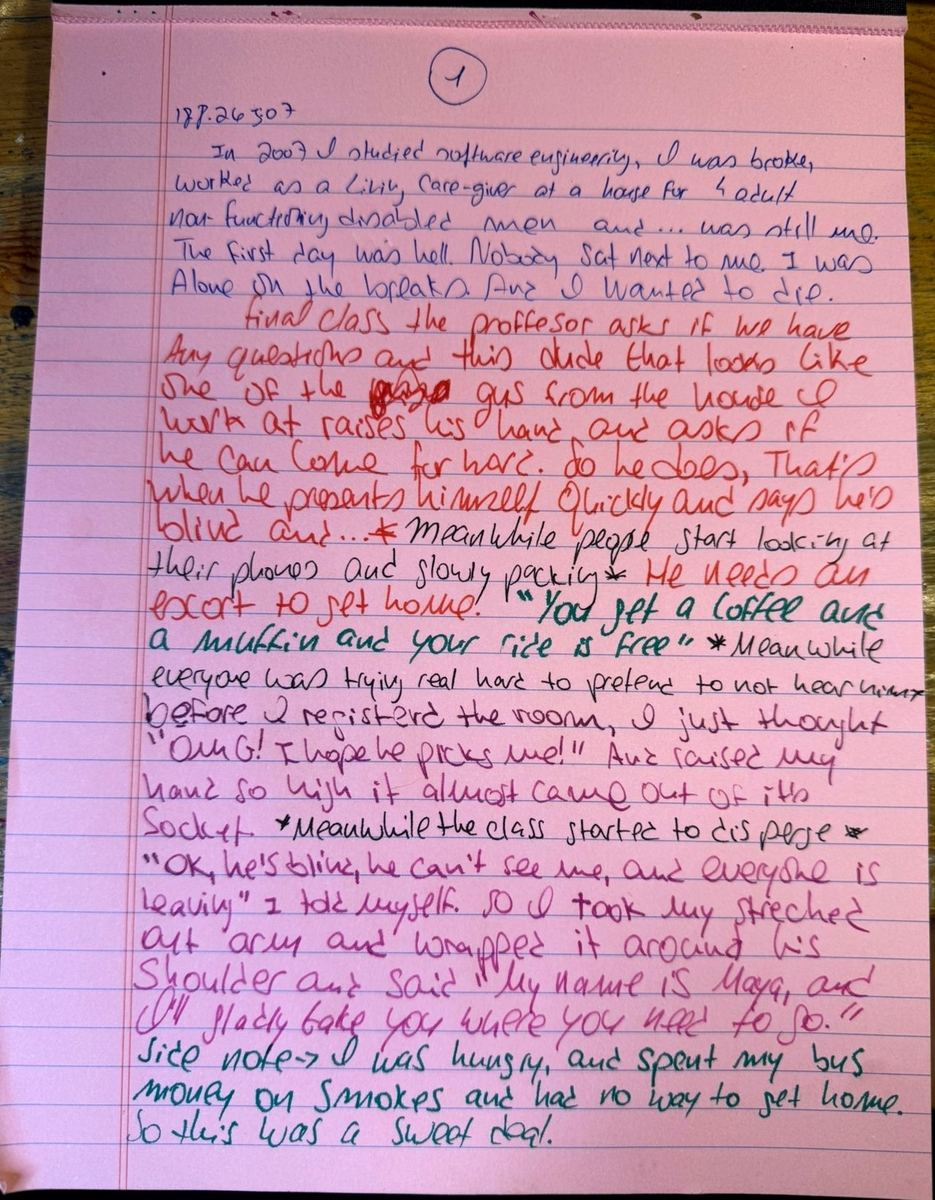 Handwritten original — The Golden Ticket, page 1, by Maya3ee Rainha, 18 July 2026