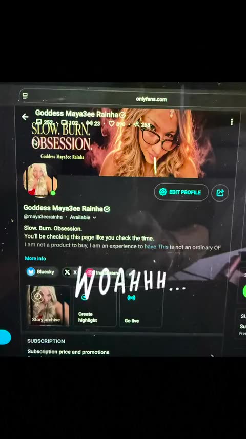 OnlyFans — Goddess Maya3ee Rainha, Slow Burn Obsession